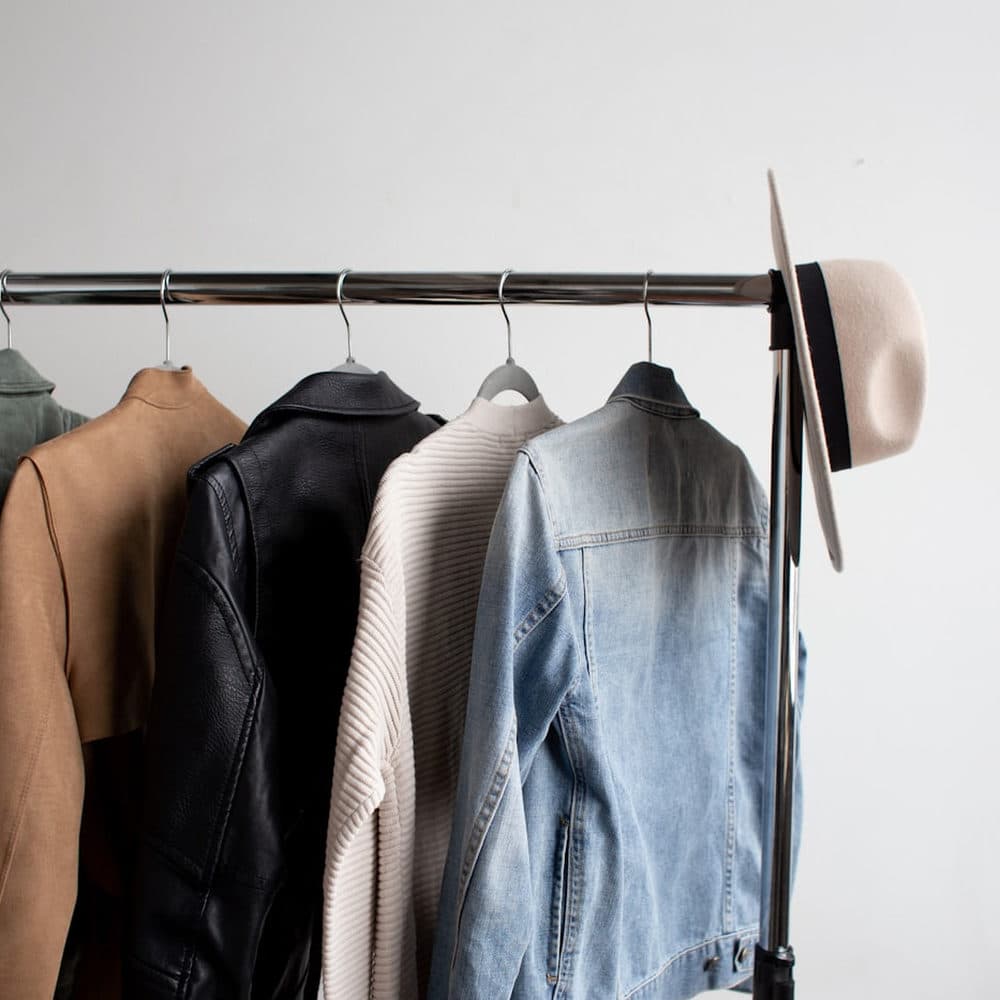 Jackets on a studio rail