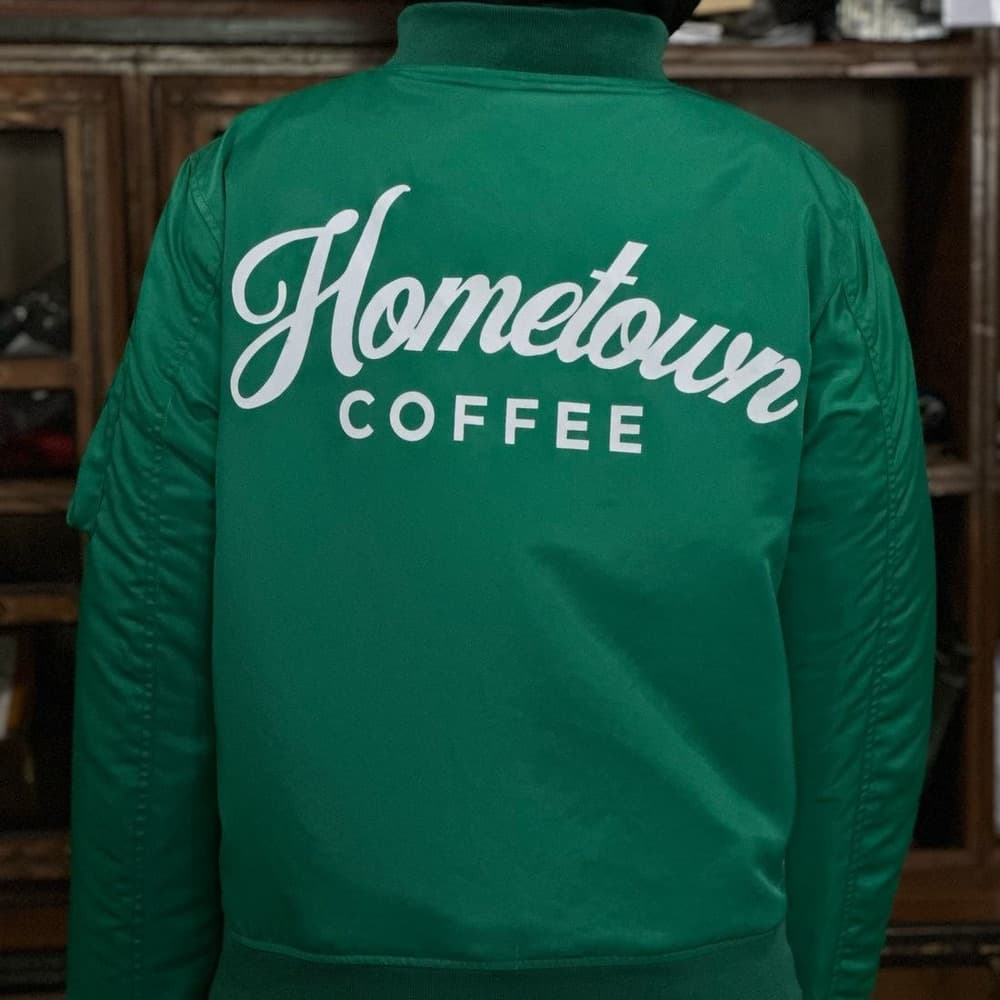 Custom Bomber Jackets produced for Hometown Coffee
