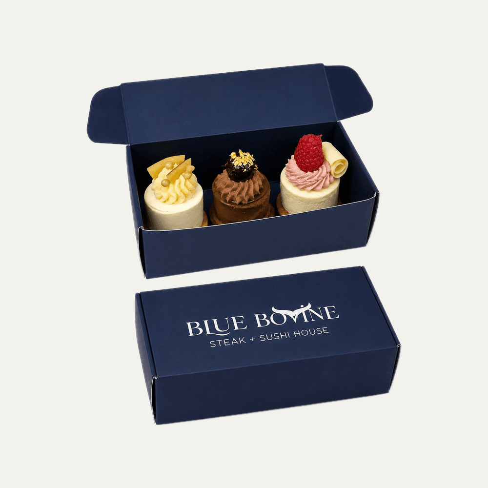 Custom Dessert Boxes produced for Blue Bovine