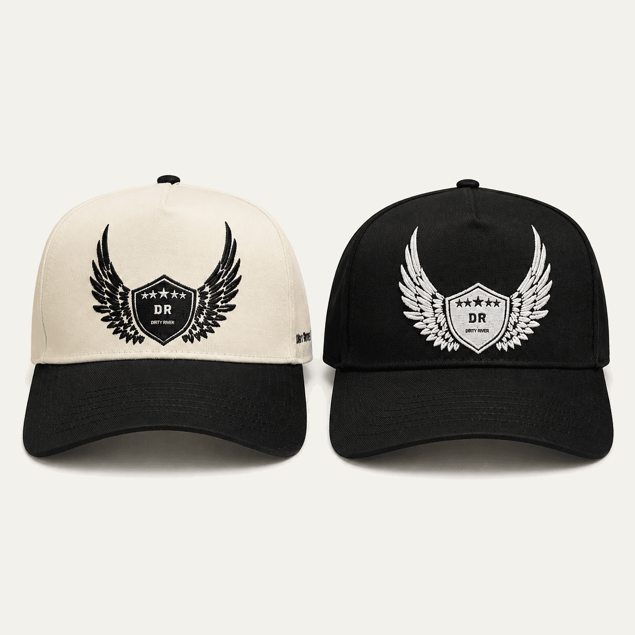 Two-Colour Caps produced for Dirty River Co.