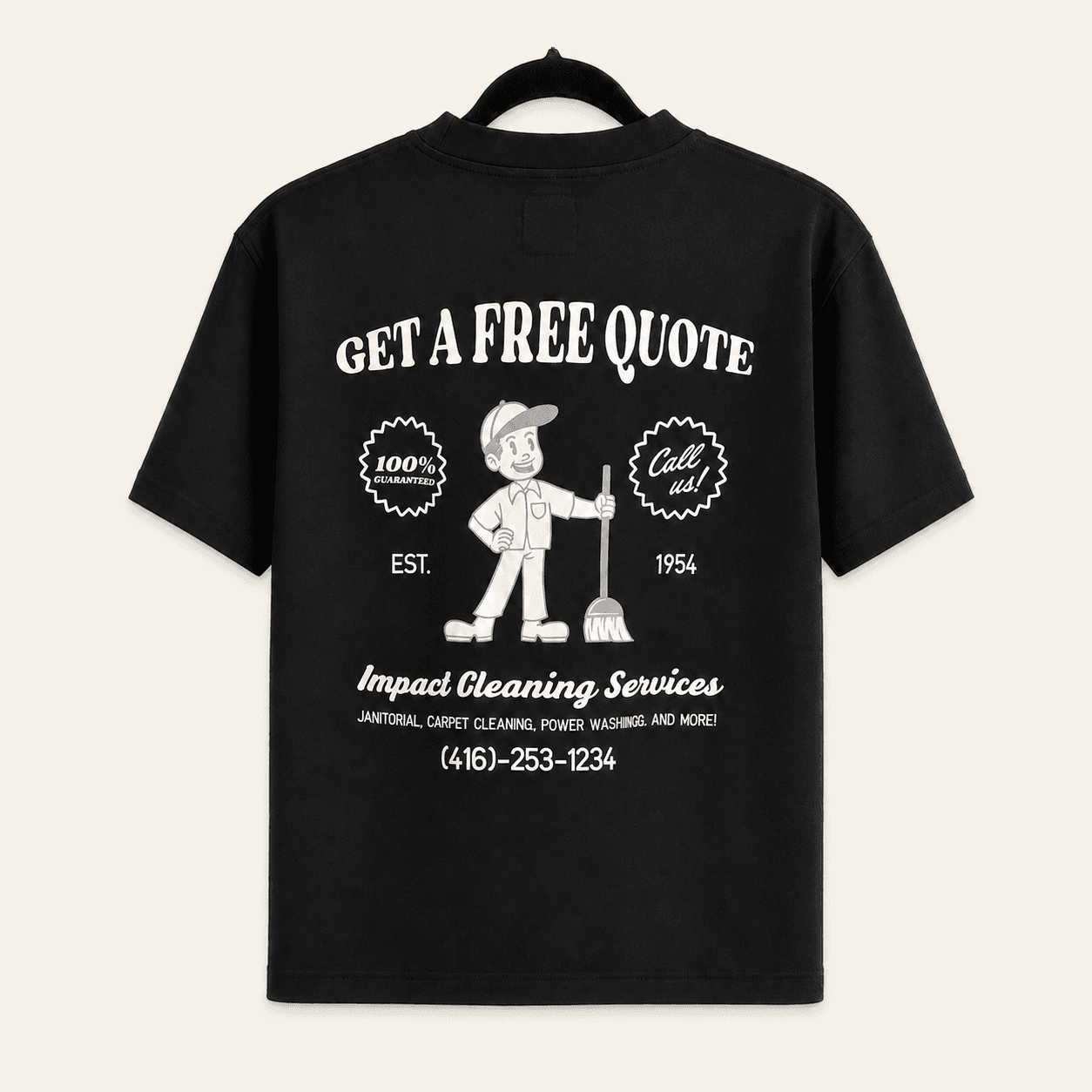 Custom Branded T-Shirts produced for Impact Cleaning Solutions