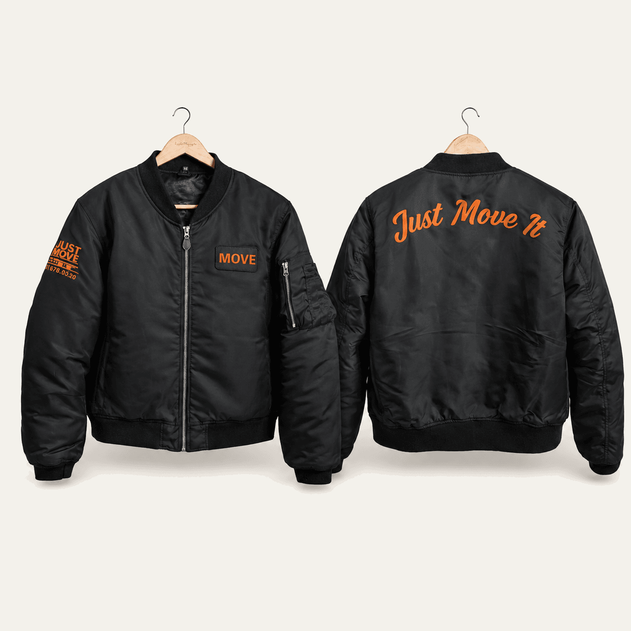 Custom Bomber Jackets produced for Just Move It