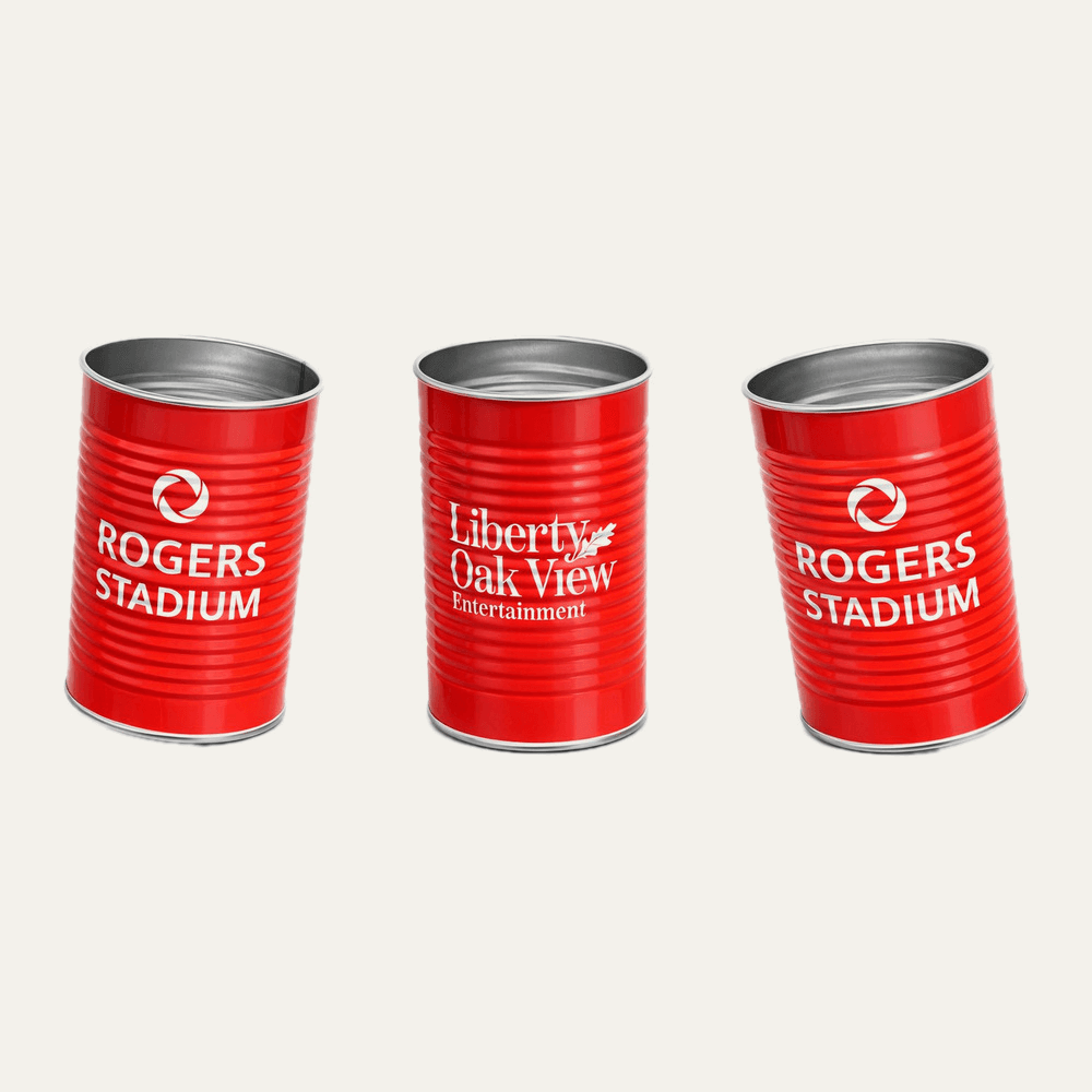 Popcorn Chicken Keg Cans produced for Oak View Group