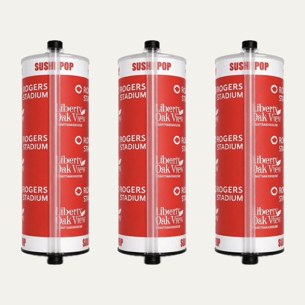 Custom Sushi Pop Bottles produced for Oak View Group